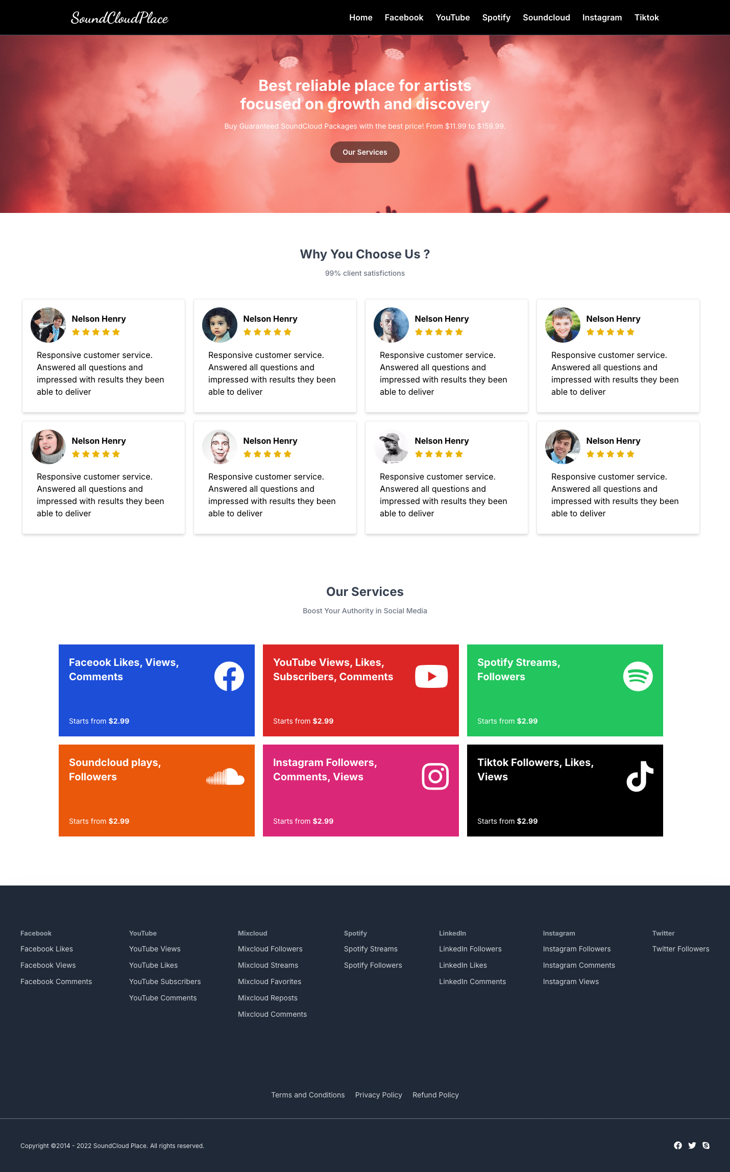 storefront — homepage & services